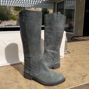 Gorgeous Size 8 Mossimo Supply Co. Leather Tall Knee High Boots Stone Gray Grey